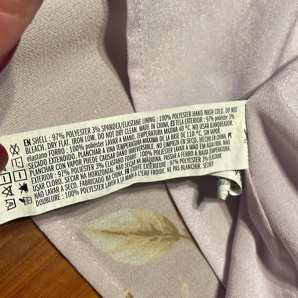 3X Forever 21 purple cream white & tan graphic print sleeveless lined mini dress - Picture 12 of 15